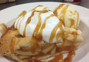 Apple Pie a la mode with caramel