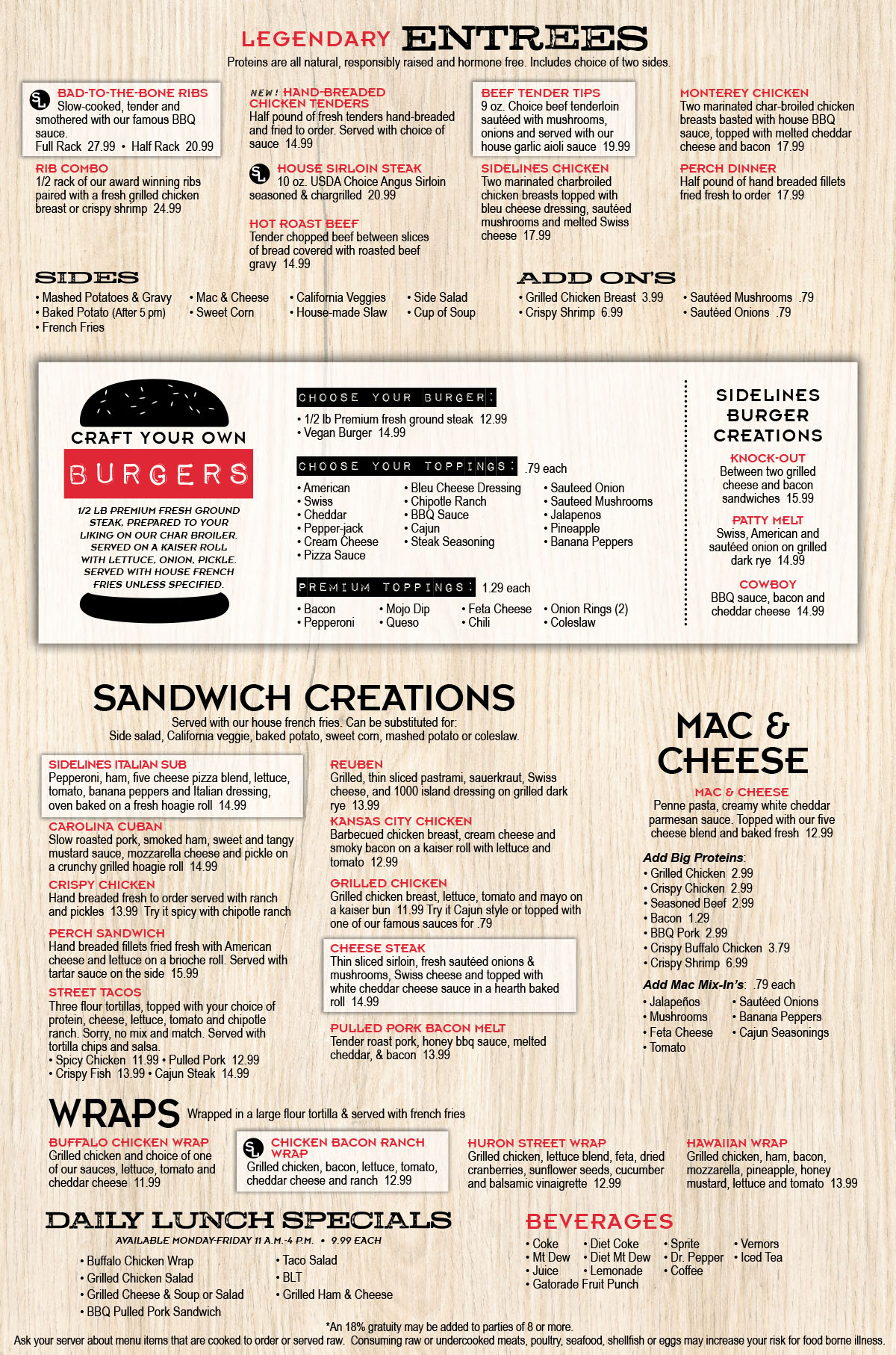 sidelines menu page 2